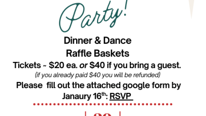 Holiday Party Invitation for January 30, 2026 at 6PM