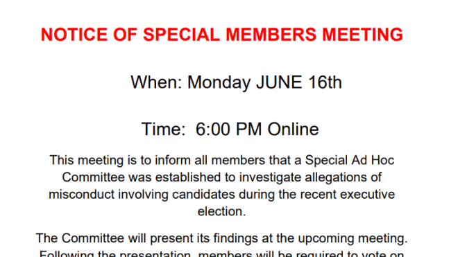 Special Meeting June 16